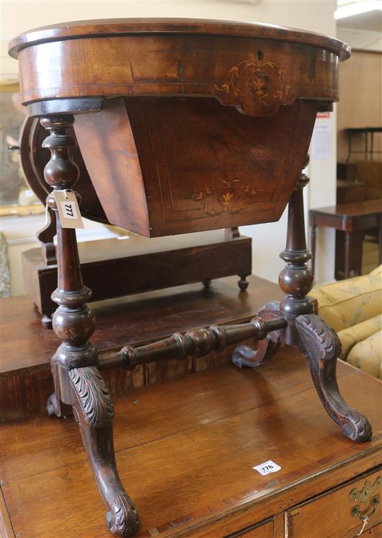 An inlaid work table, H.72cm